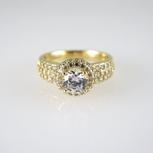 R876 RING – ANILLO – Zircon Stone – 14K Real Color