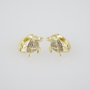 E1939 Earrings  Aretes  Zircon Stone  14K Real Color