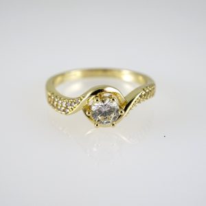 R881 RING – ANILLO – Zircon Stone – 14K Real Color