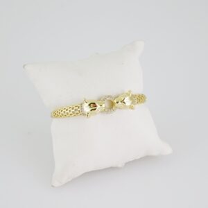 P371 Bangles Woman  Pulsos Dama  Zircon Stone  14K Real Color