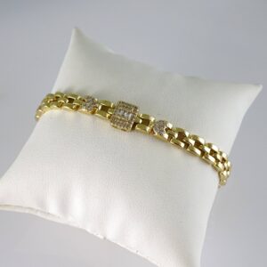 B1809 Bracelet – Pulseras – Zircon Stone – 14K Real Color