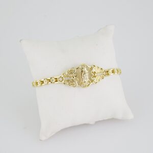 B1392 Bracelet  Pulseras  Plain  14K Real Color