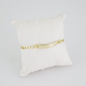 B1393 Bracelet  Pulseras  Plain  14K Real Color
