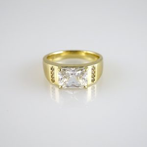 R885 RING – ANILLO – Zircon Stone – 14K Real Color