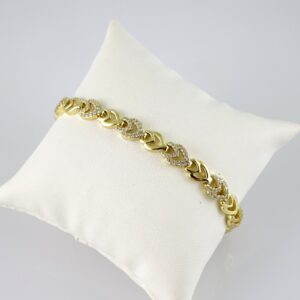 B1812 Bracelet Pulseras Zircon Stone 14K Real Color