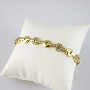 B1813 Bracelet  Pulseras  Zircon Stone  14K Real Color