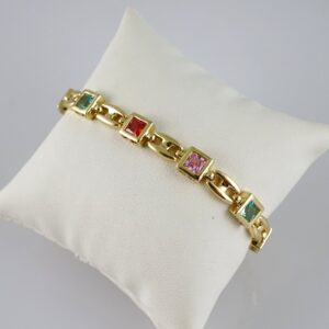 B1816 Bracelet  Pulseras  Zircon Stone  14K Real Color