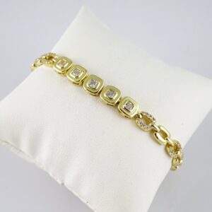 B1817 Bracelet  Pulseras  Zircon Stone  14K Real Color