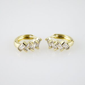 E2227 Earrings Aretes Zircon Stone 14K Real Color