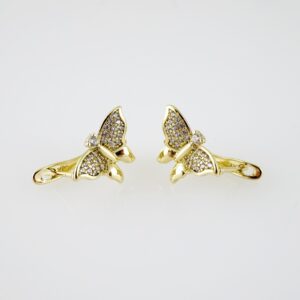 E2228 Earrings Aretes Zircon Stone 14K Real Color