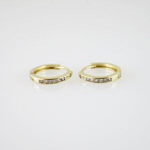 E2229 Earrings Aretes Zircon Stone 14K Real Color