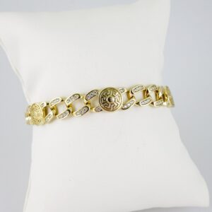 B1481 Bracelet Pulseras Zircon Stone 14K Real Color