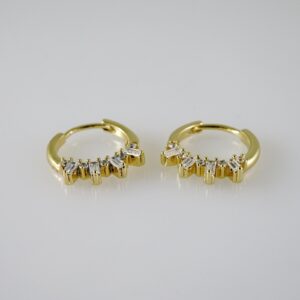 E2352 Earrings  Aretes  Zircon Stone  14K Real Color