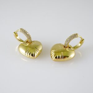 E2353 Earrings  Aretes  Zircon Stone  14K Real Color