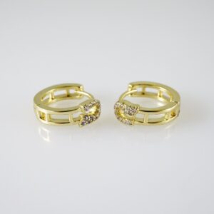 E2355 Earrings  Aretes  Zircon Stone  14K Real Color