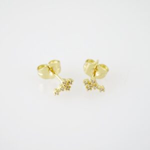 E1941 Earrings  Aretes  Zircon Stone  14K Real Color