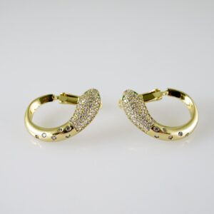 E2356 Earrings  Aretes  Zircon Stone  14K Real Color