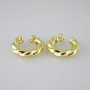 E1944 Earrings  Aretes  Plain  14k Real Color