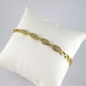 B1827 Bracelet  Pulseras  Zircon Stone  14K Real Color