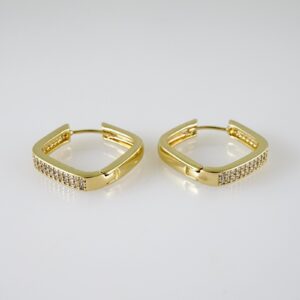 E2360 Earrings  Aretes  Zircon Stone  14K Real Color