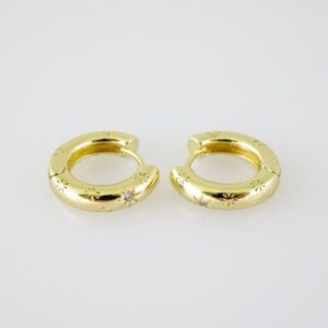 E1946 Earrings  Aretes  Zircon Stone  14K Real Color