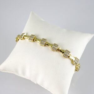 B1823 Bracelet  Pulseras  Zircon Stone  14K Real Color