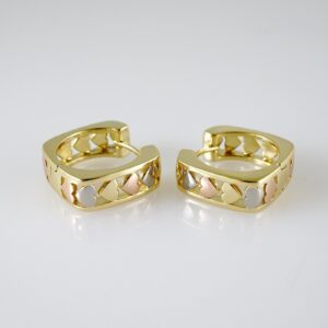 E2364 Earrings  Aretes  Three Tone  Plain