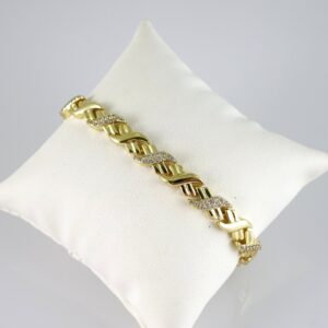 B1825 Bracelet  Pulseras  Zircon Stone  14K Real Color