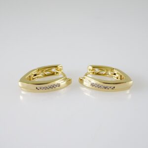 E2366 Earrings  Aretes  Zircon Stone  14K Real Color