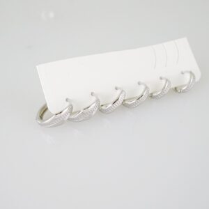 E1955 Earrings  Aretes  Plain  Silver Color