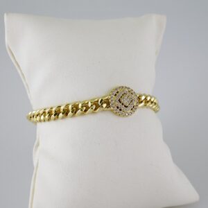 B1567 Bracelet Pulseras Zircon Stone 14K Real Color