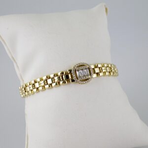 B1568 Bracelet Pulseras Zircon Stone 14K Real Color