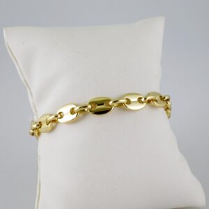 B1569 Bracelet Pulseras Plain 14K Real Color