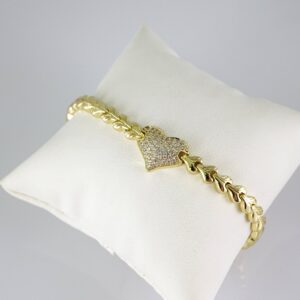 B1828 Bracelet  Pulseras  Zircon Stone  14K Real Color