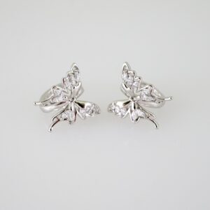 E1962 Earrings  Aretes  Zircon Stone  Silver Color