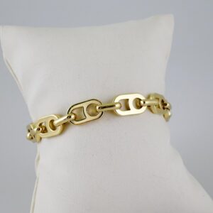 B1570 Bracelet Pulseras Plain 14K Real Color