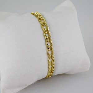 B1571 Bracelet Pulseras Plain 14K Real Color