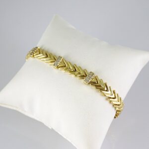 B1830 Bracelet  Pulseras  Zircon Stone  14K Real Color
