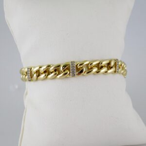 B1572 Bracelet Pulseras Zircon Stone 14K Real Color