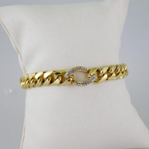 B1574 Bracelet Pulseras Zircon Stone 14K Real Color