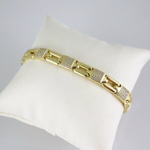 B1833 Bracelet  Pulseras  Zircon Stone  14K Real Color