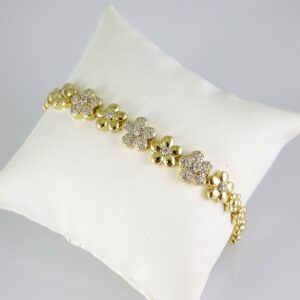 B1835 Bracelet  Pulseras  Zircon Stone  14K Real Color
