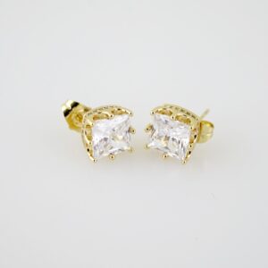 E1925 Earrings  Aretes  Zircon Stone  14K Real Color