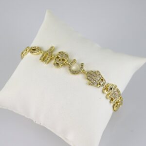 B1842 Bracelet  Pulseras  Zircon Stone  14K Real Color