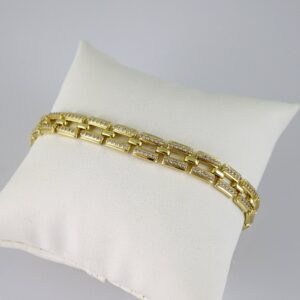 B1843 Bracelet  Pulseras  Zircon Stone  14K Real Color