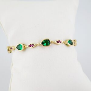 B1577 Bracelet Pulseras Zircon Stone 14K Real Color