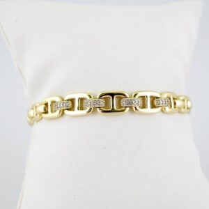 B1580 Bracelet Pulseras Zircon Stone 14K Real Color