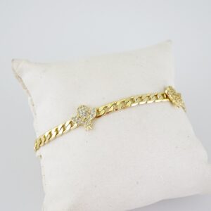 B1581 Bracelet Pulseras Zircon Stone 14K Real Color