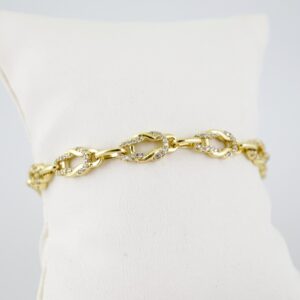 B1584 Bracelet Pulseras Zircon Stone 14K Real Color
