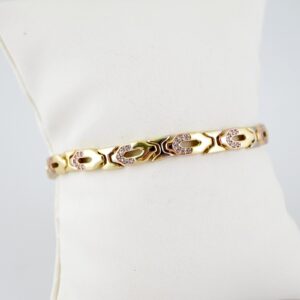 B1586 Bracelet Pulseras Zircon Stone Three Tone